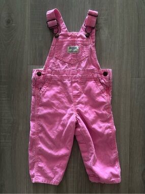 OshKosh B'gosh Pink Baby Girls Cotton Overalls 12m